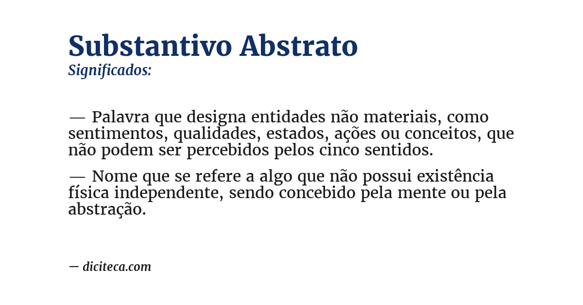 Significado de substantivo abstrato