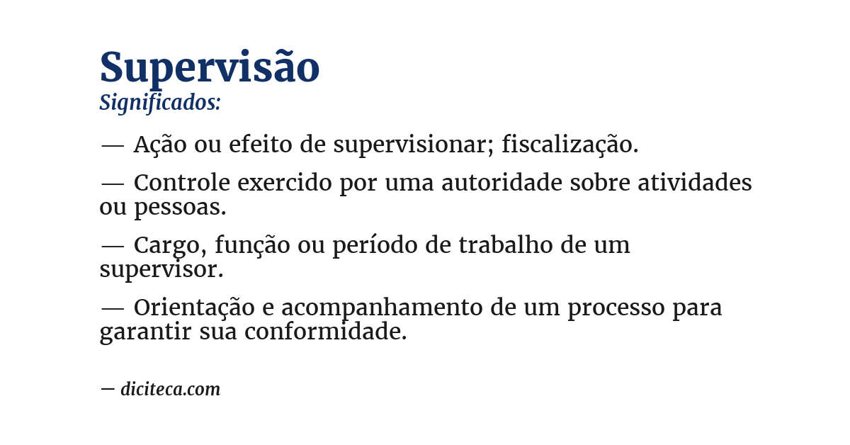 Significado de supervisão
