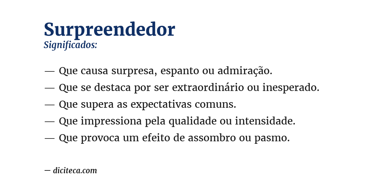 Significado de surpreendedor