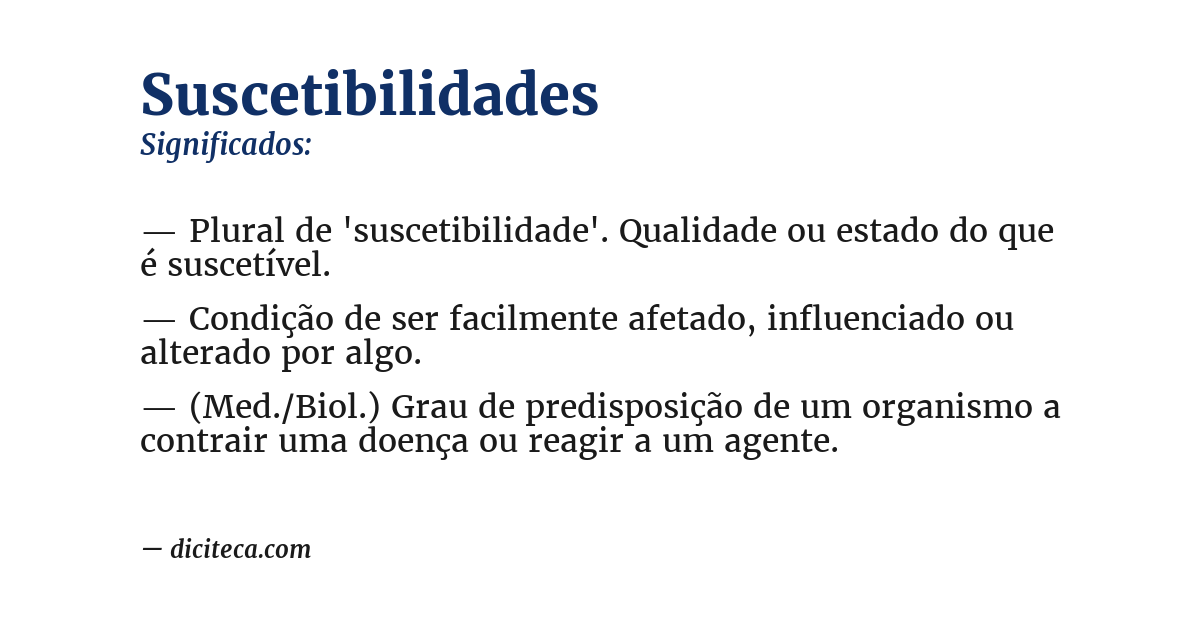 Significado de suscetibilidades