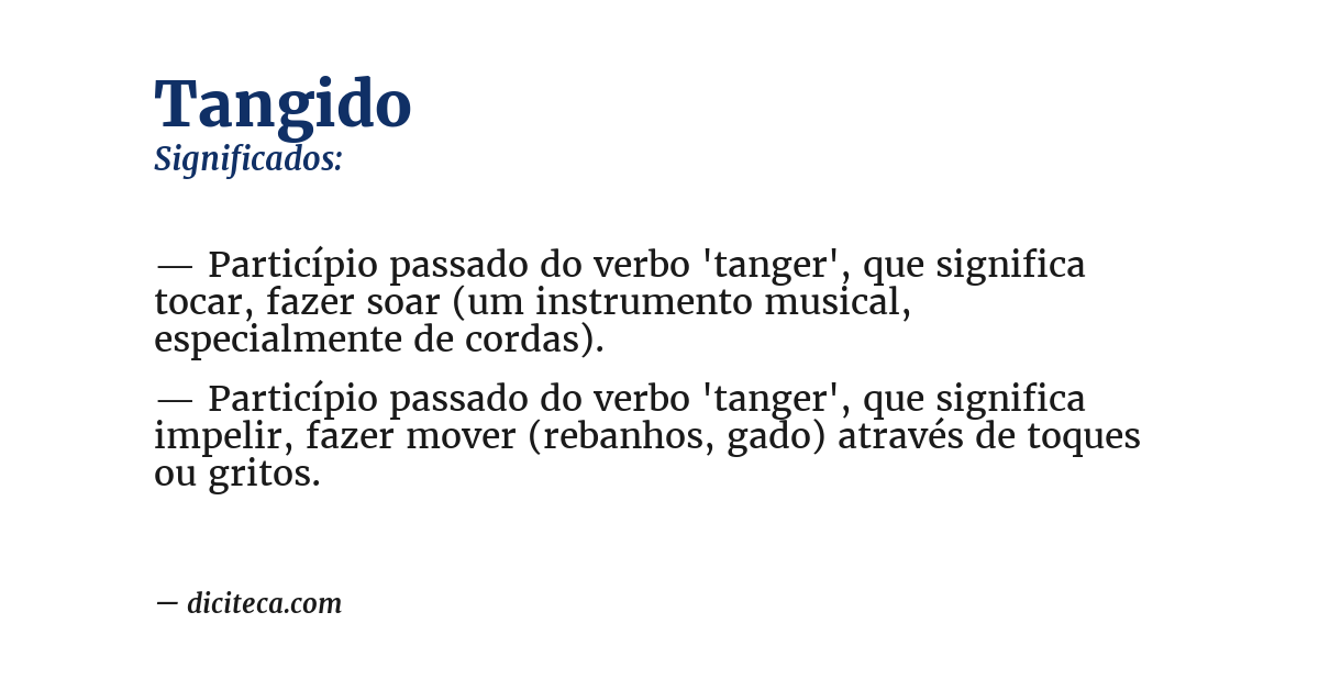 Significado de tangido