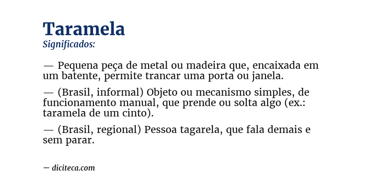 Significado de taramela