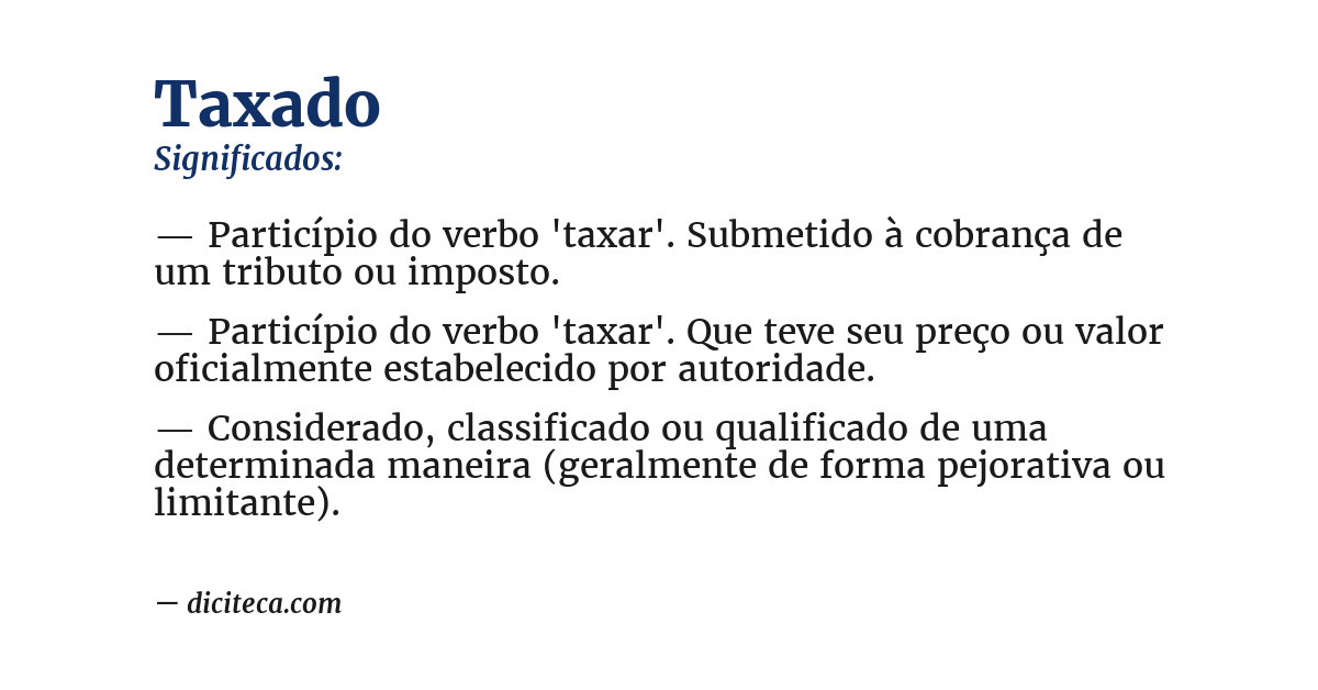 Significado de taxado