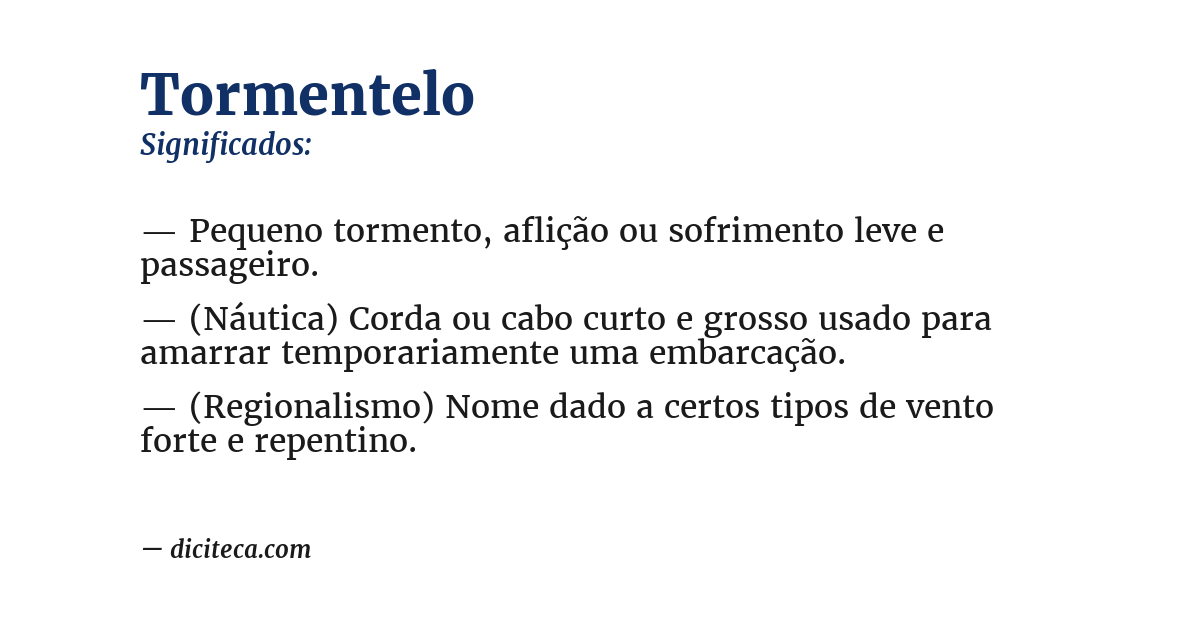 Significado de tormentelo
