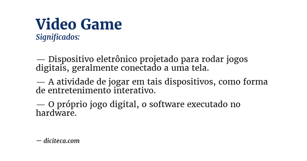 Significado de video game