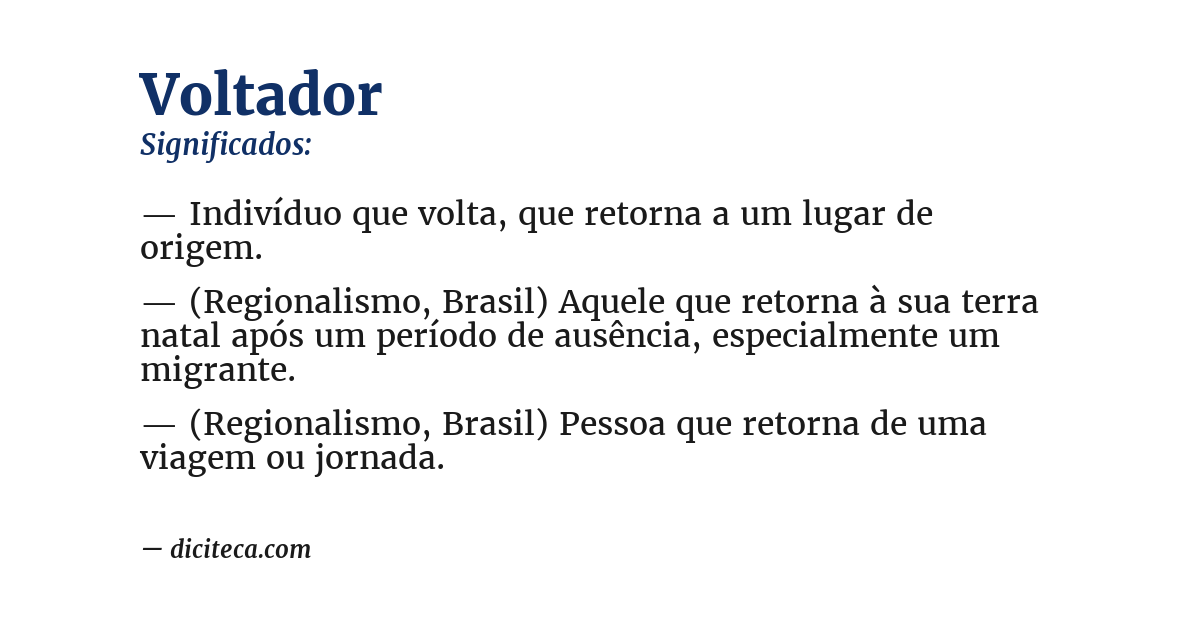 Significado de voltador