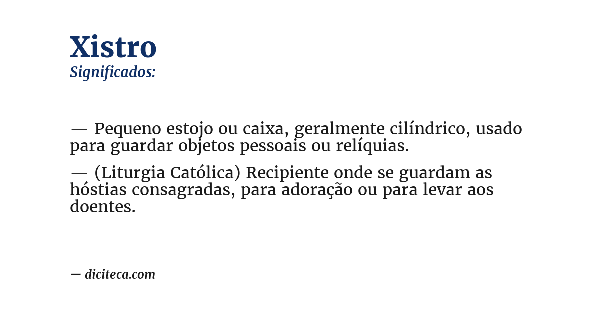 Significado de xistro