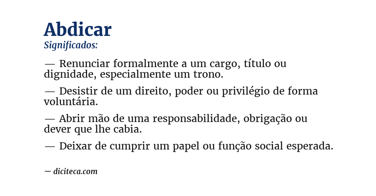 Significado de abdicar
