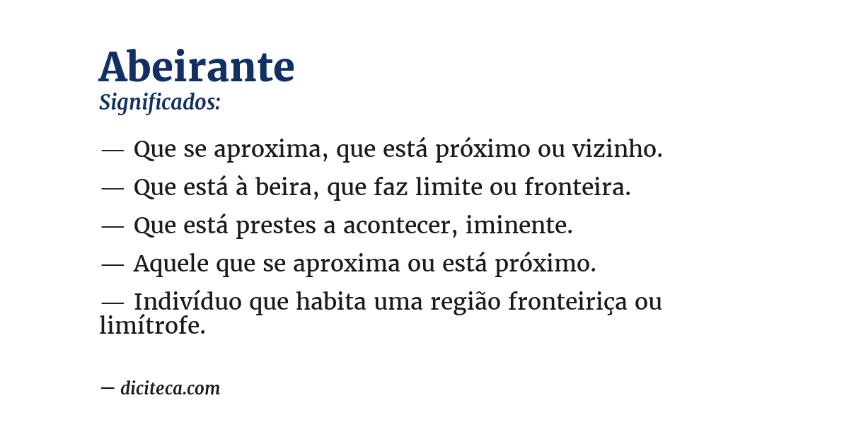 Significado de abeirante
