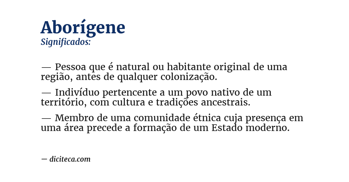 Significado de aborígene