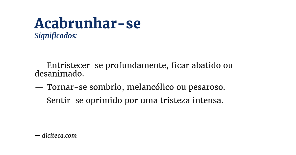 Significado de acabrunhar-se