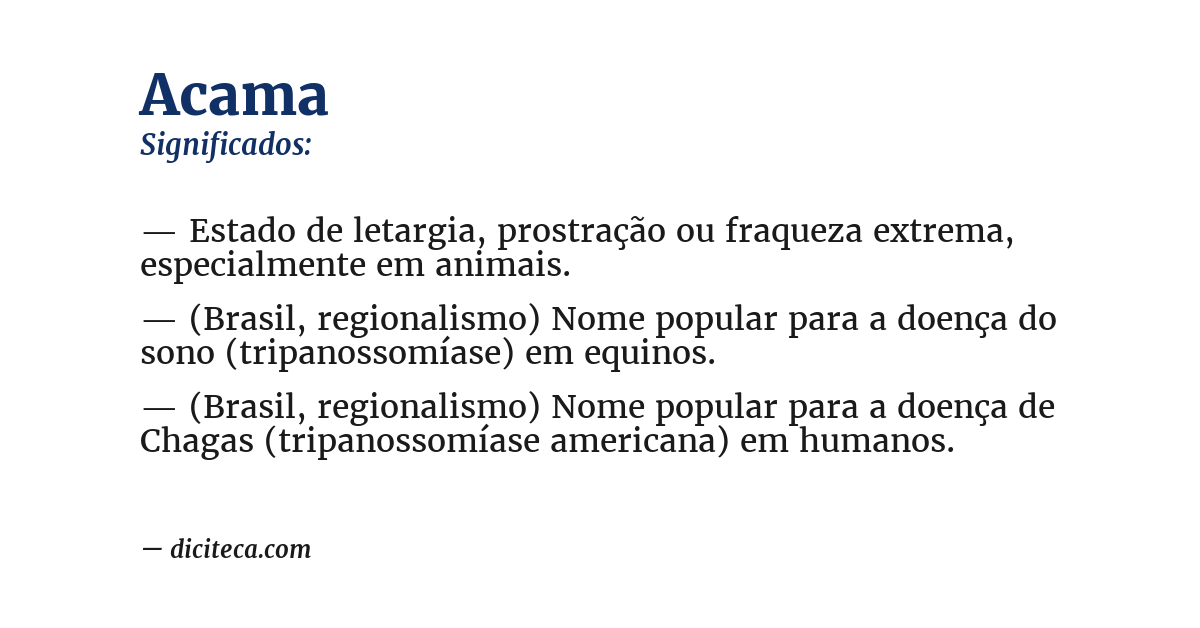 Significado de acama