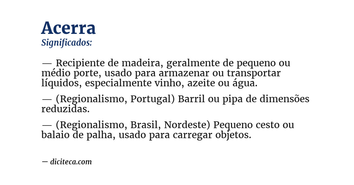 Significado de acerra
