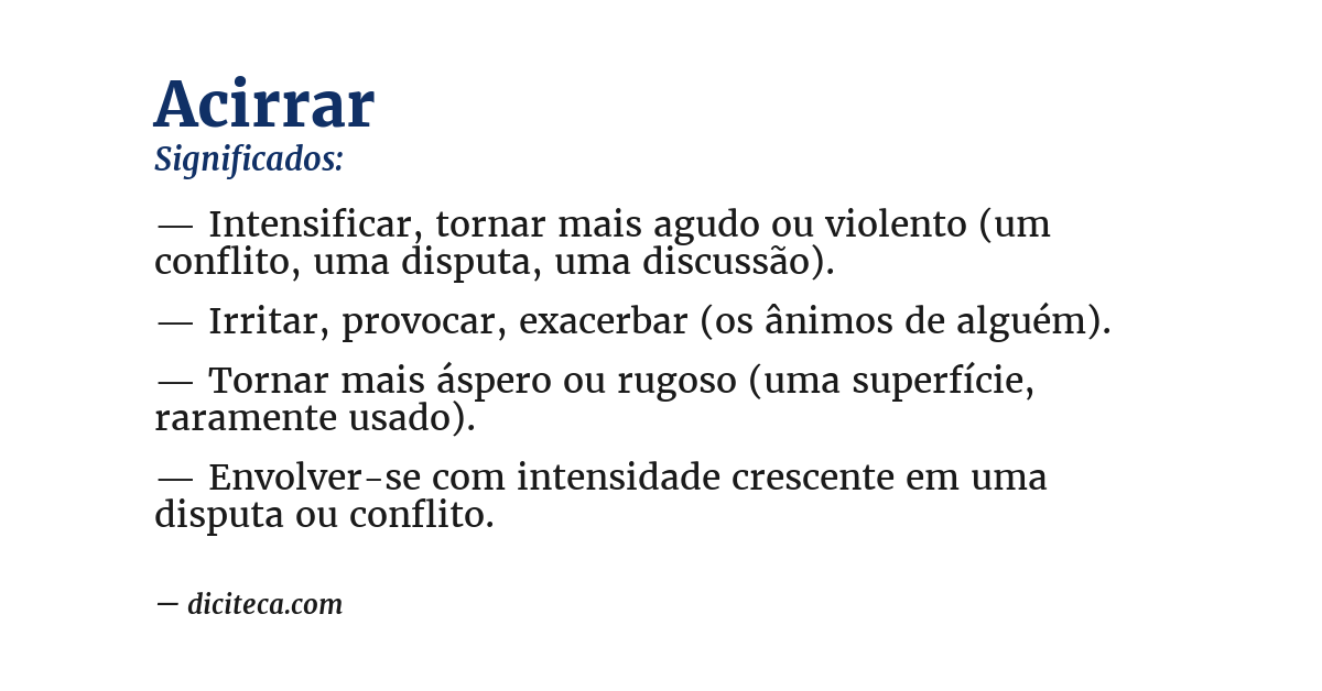 Significado de acirrar