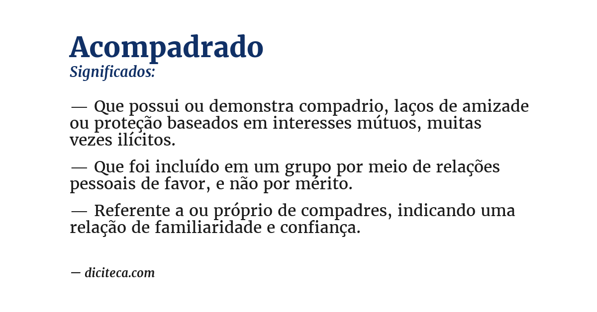 Significado de acompadrado