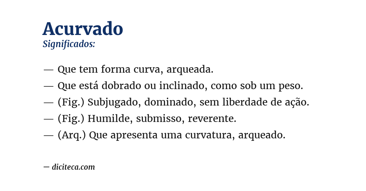 Significado de acurvado