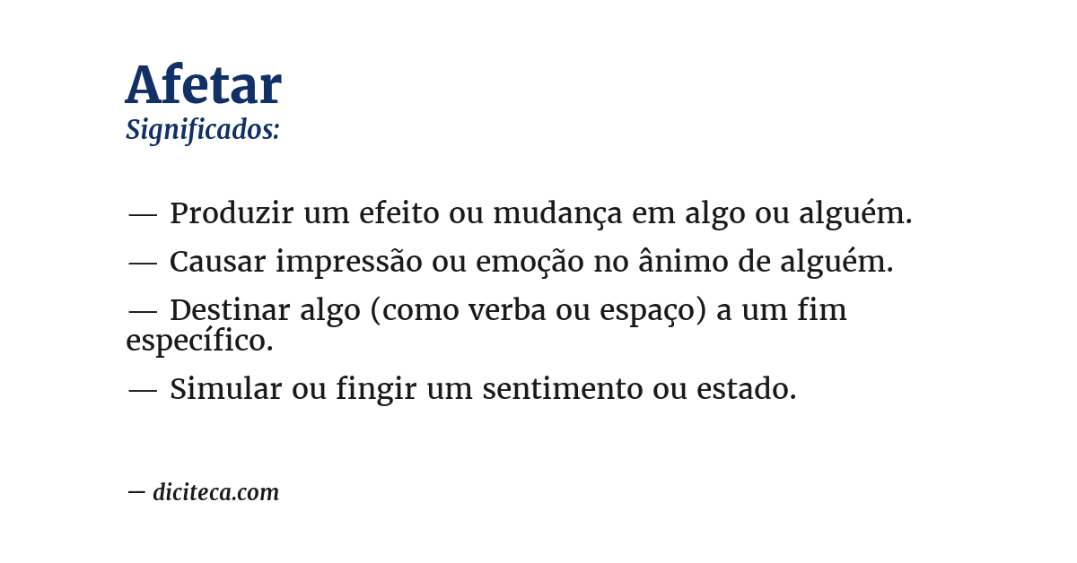Significado de afetar