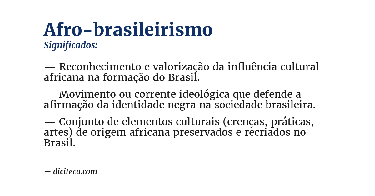 Significado de afro-brasileirismo