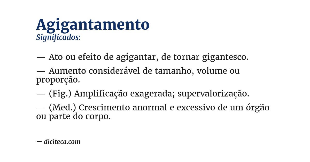 Significado de agigantamento