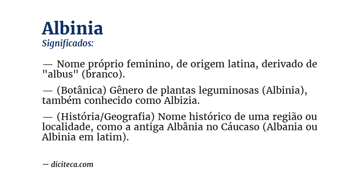 Significado de albinia