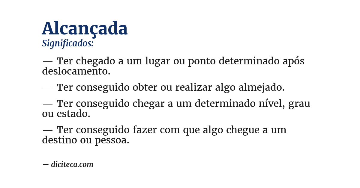 Significado de alcançada