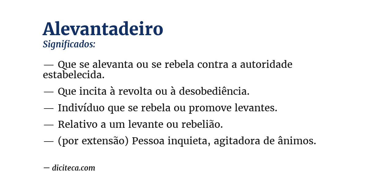 Significado de alevantadeiro