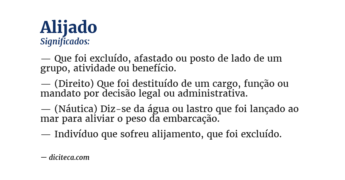 Significado de alijado