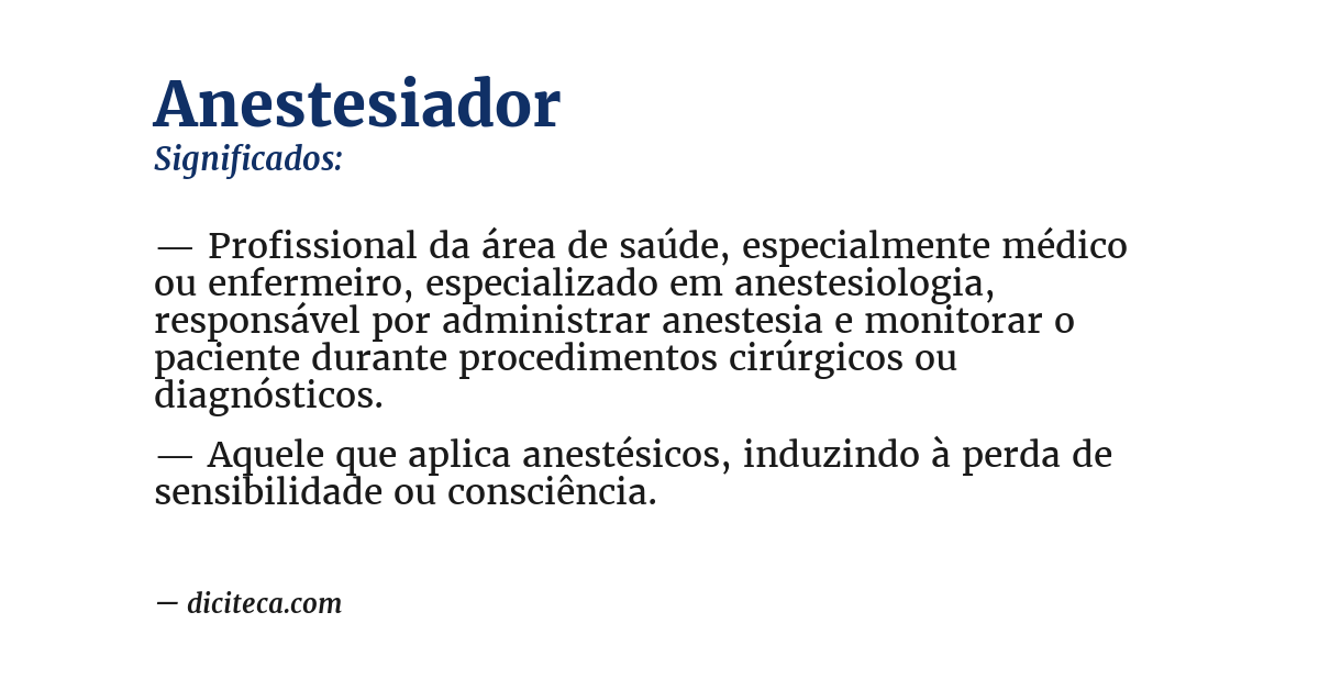 Significado de anestesiador