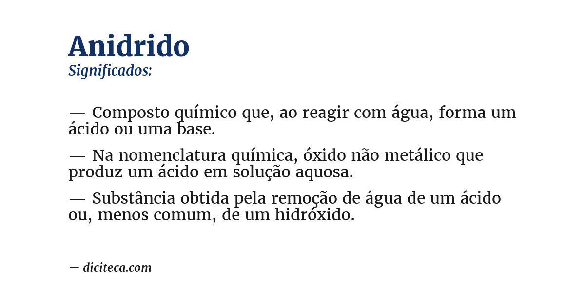 Significado de anidrido