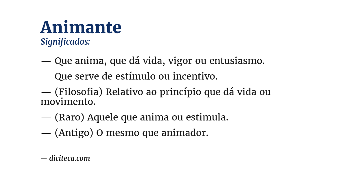 Significado de animante