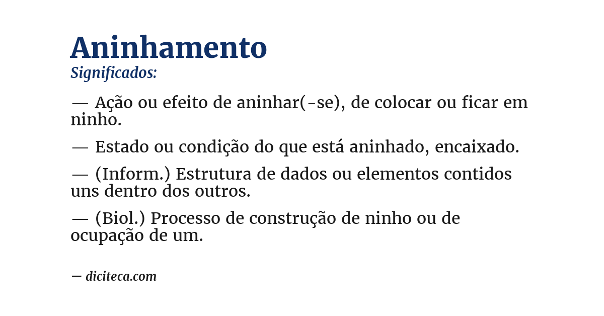 Significado de aninhamento