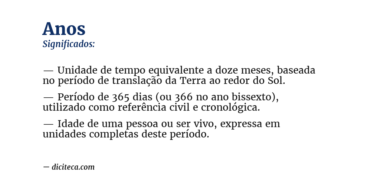 Significado de anos