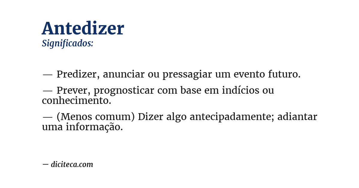 Significado de antedizer