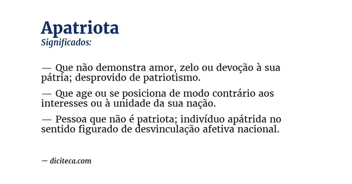 Significado de apatriota