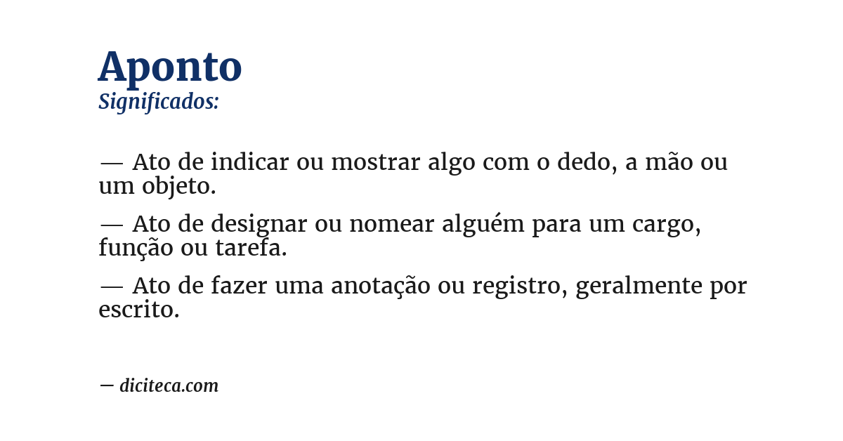 Significado de aponto