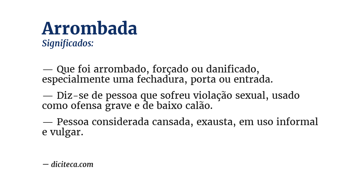 Significado de arrombada