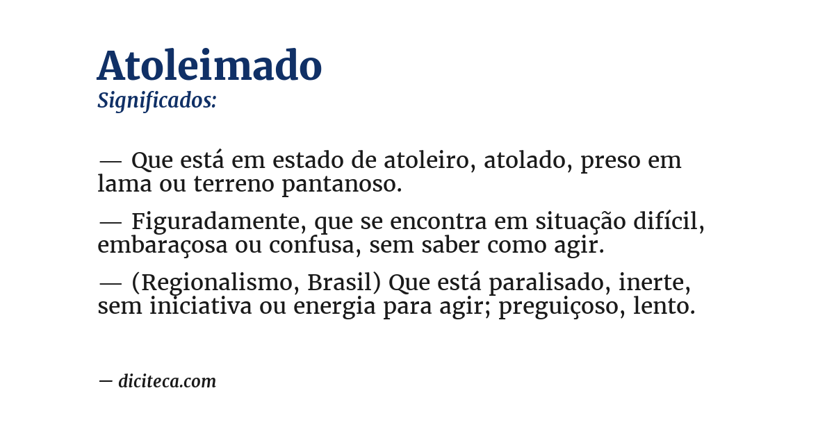 Significado de atoleimado