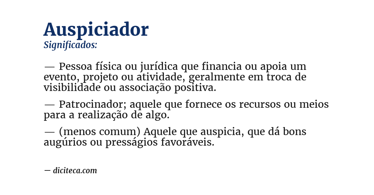 Significado de auspiciador