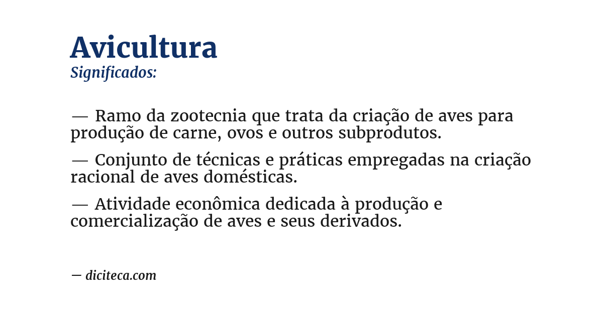 Significado de avicultura
