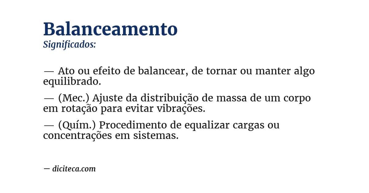 Significado de balanceamento