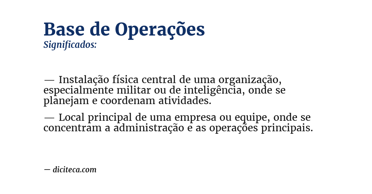 Significado de base de operações