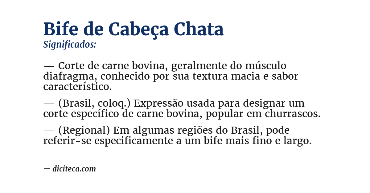 Significado de bife de cabeça chata