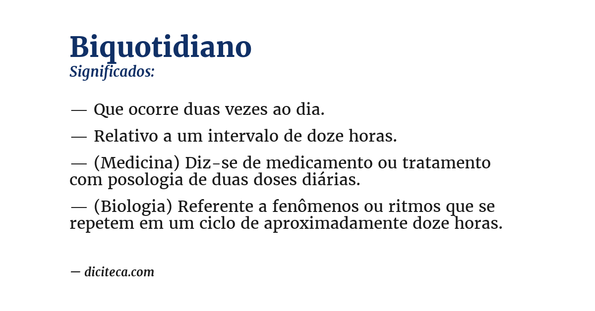 Significado de biquotidiano