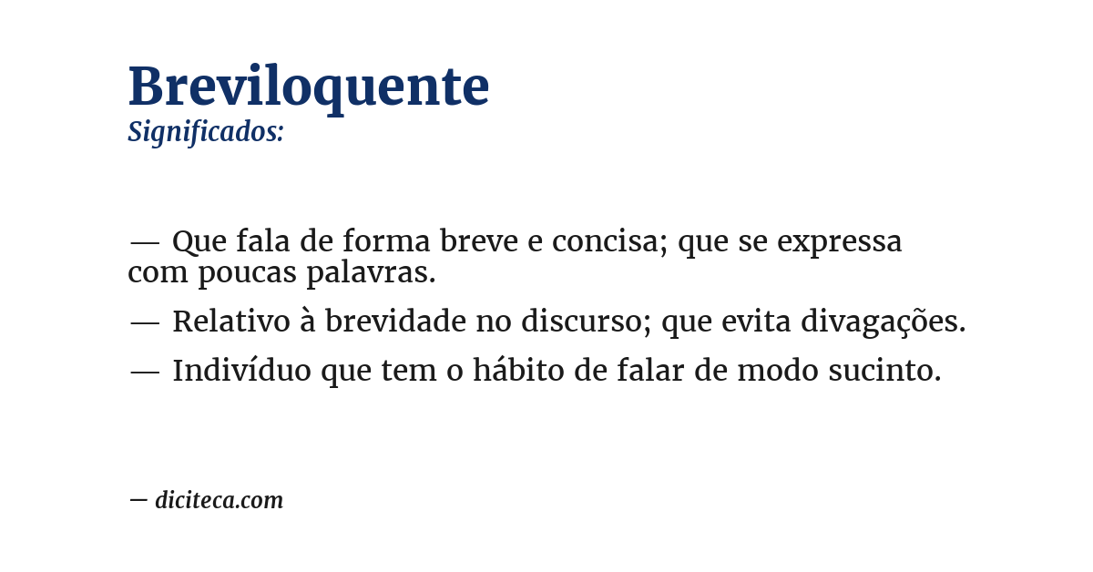 Significado de breviloquente