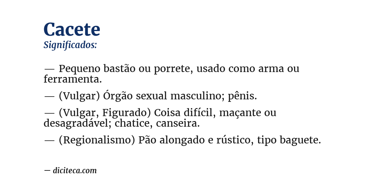 Significado de cacete