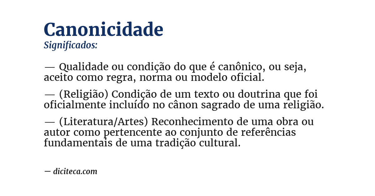 Significado de canonicidade