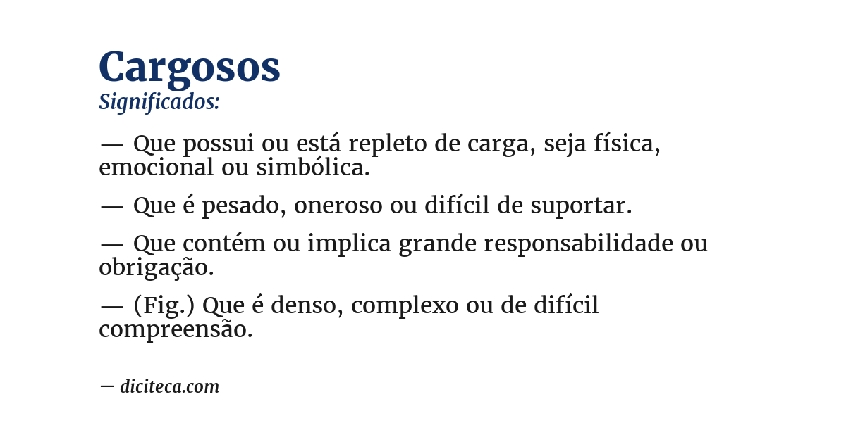 Significado de cargosos