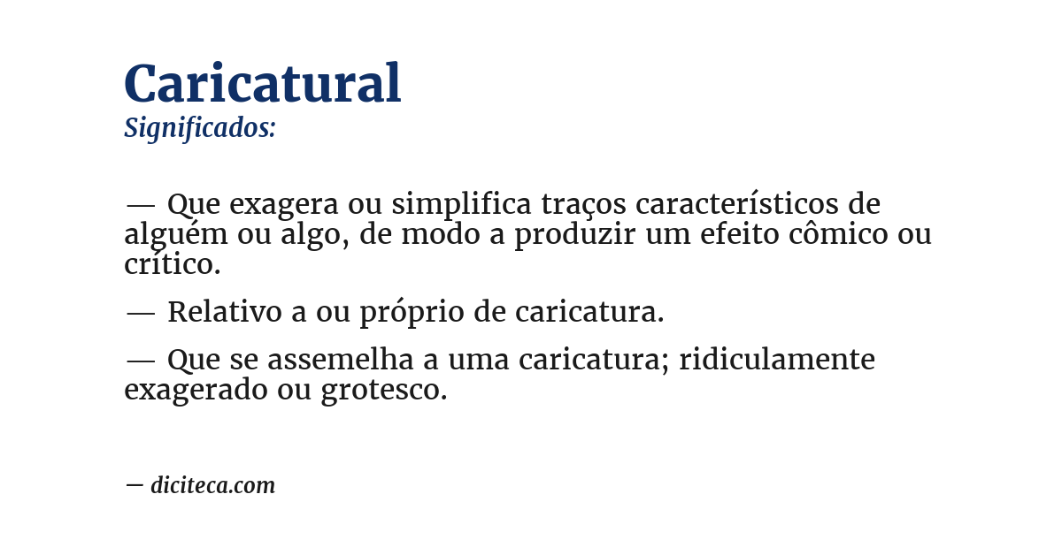 Significado de caricatural