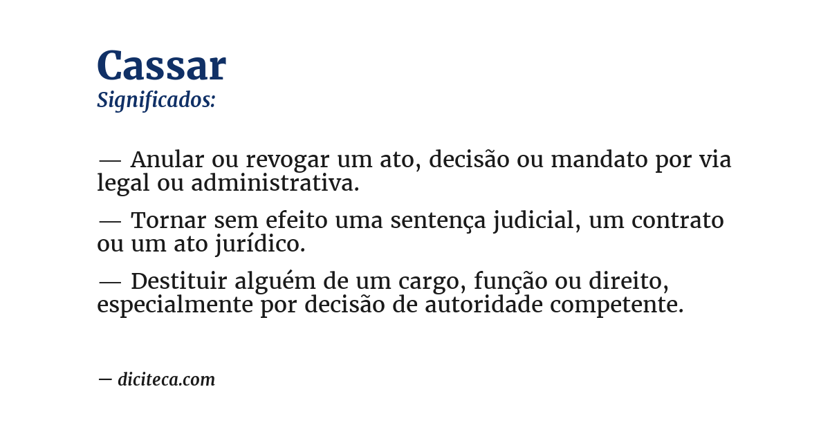 Significado de cassar