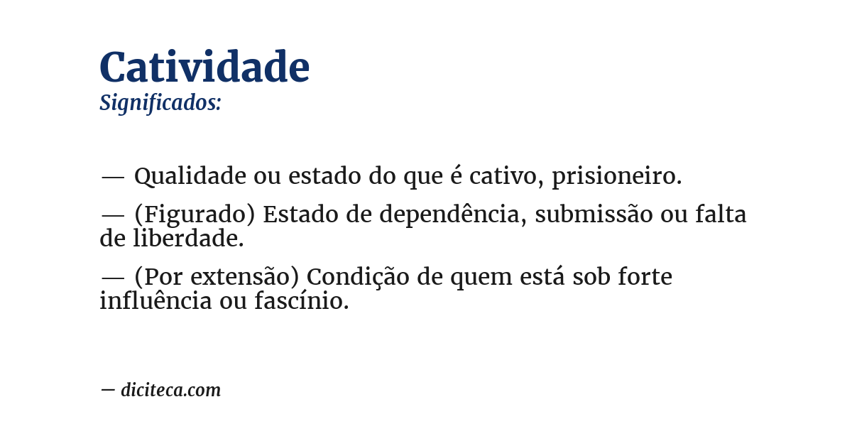Significado de catividade